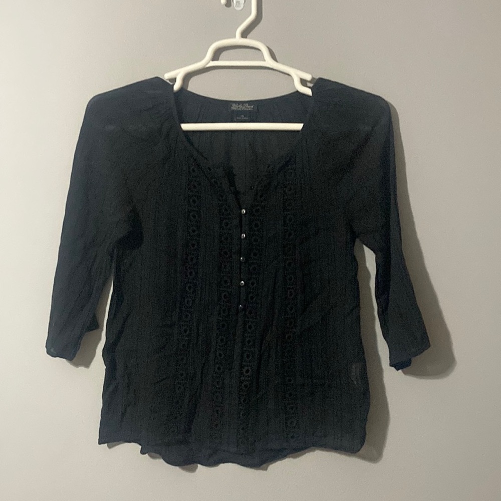 Sheer black blouse